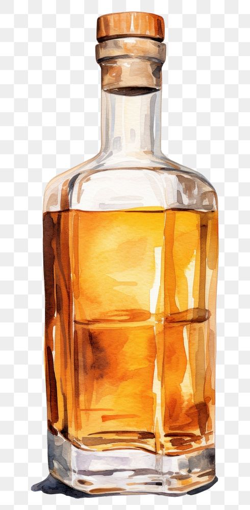 PNG Round whisky bottle glass drink white background. AI generated Image by rawpixel.