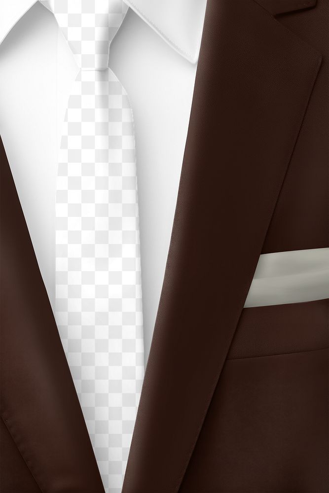 Men's necktie png mockup, transparent design