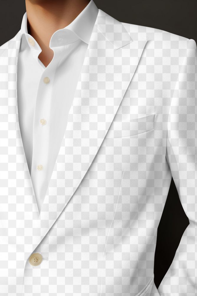 Men's blazer suit png mockup, transparent design