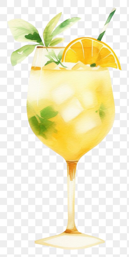 PNG Minimal cute cocktail lemonade mojito drink. AI generated Image by rawpixel.
