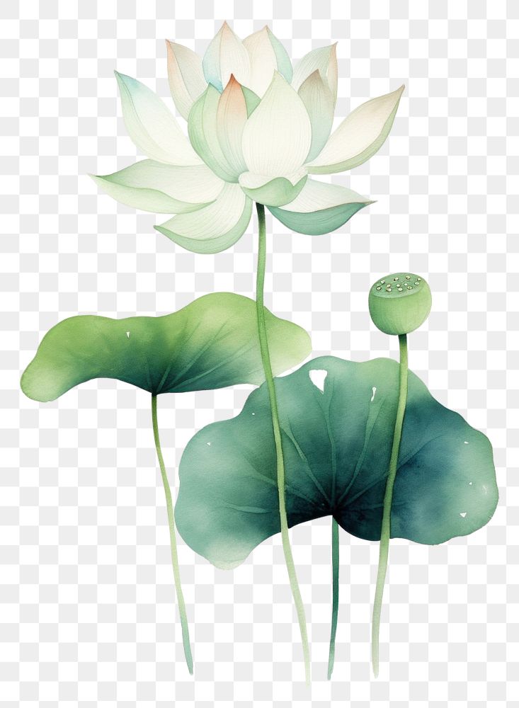 PNG Minimal cute lotus flower plant lily. 