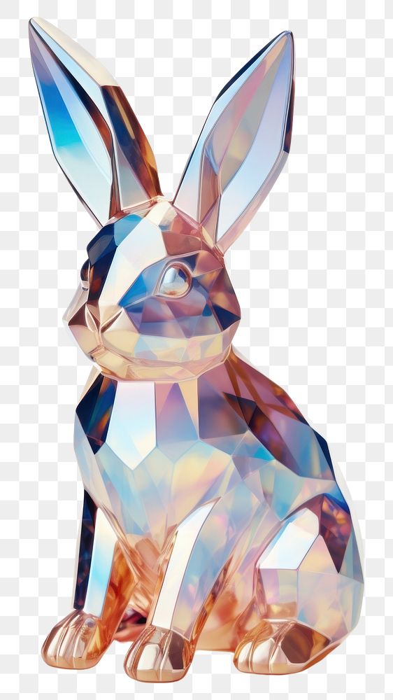 PNG Rabbit shape gemstone animal mammal rodent. AI generated Image by rawpixel.