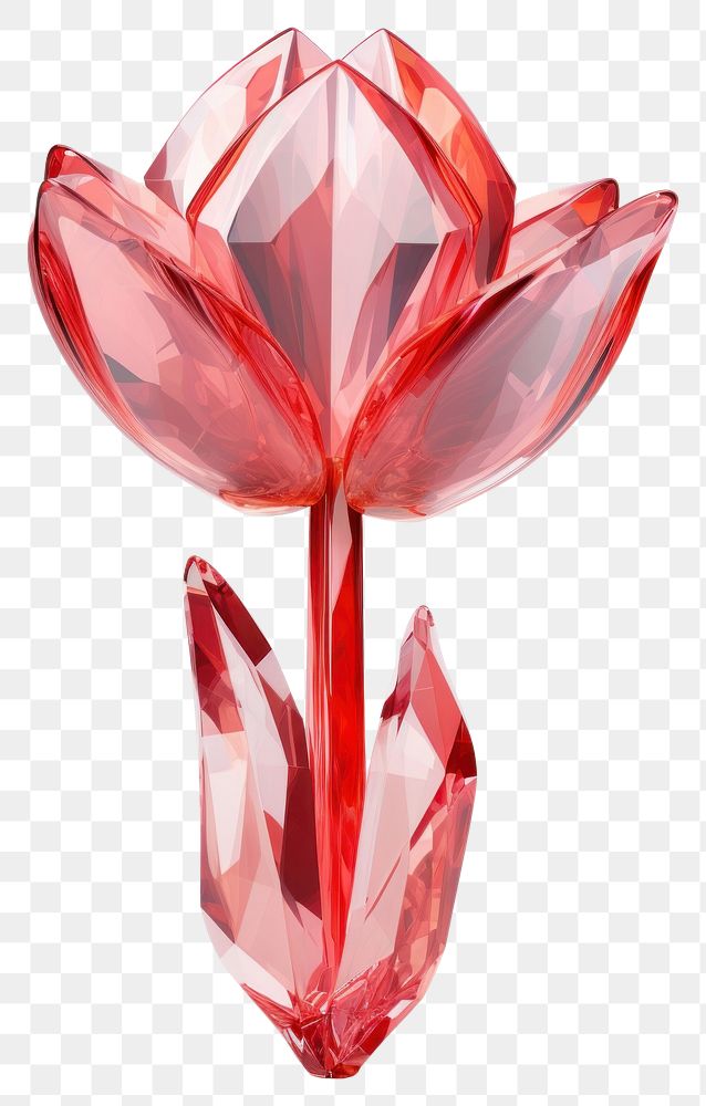 PNG Tulip flower shape gemstone jewelry crystal plant. AI generated Image by rawpixel.
