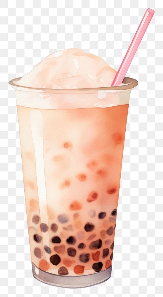 PNG  A bubble tea drink refreshment disposable. AI generated Image by rawpixel.