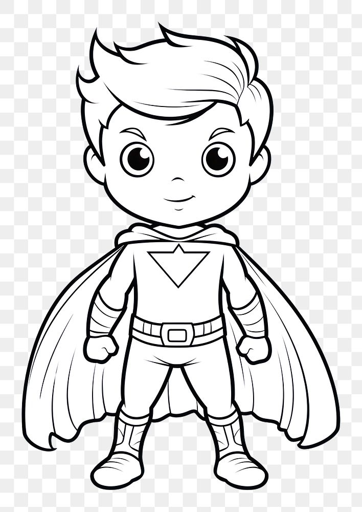 PNG Cute cartoon superhero standing drawing sketch. AI generated Image by rawpixel.