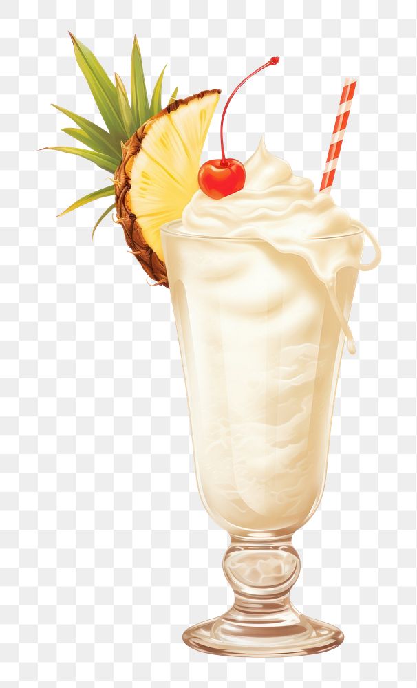 PNG Pina colada pineapple smoothie dessert. AI generated Image by rawpixel.