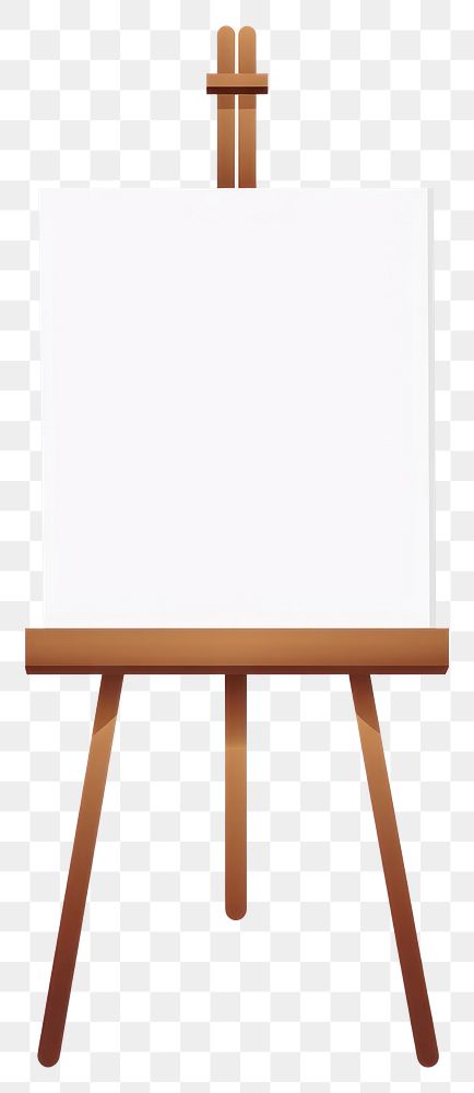 PNG A Blank canvas on a brown wooden easel white background creativity absence. AI generated Image by rawpixel.