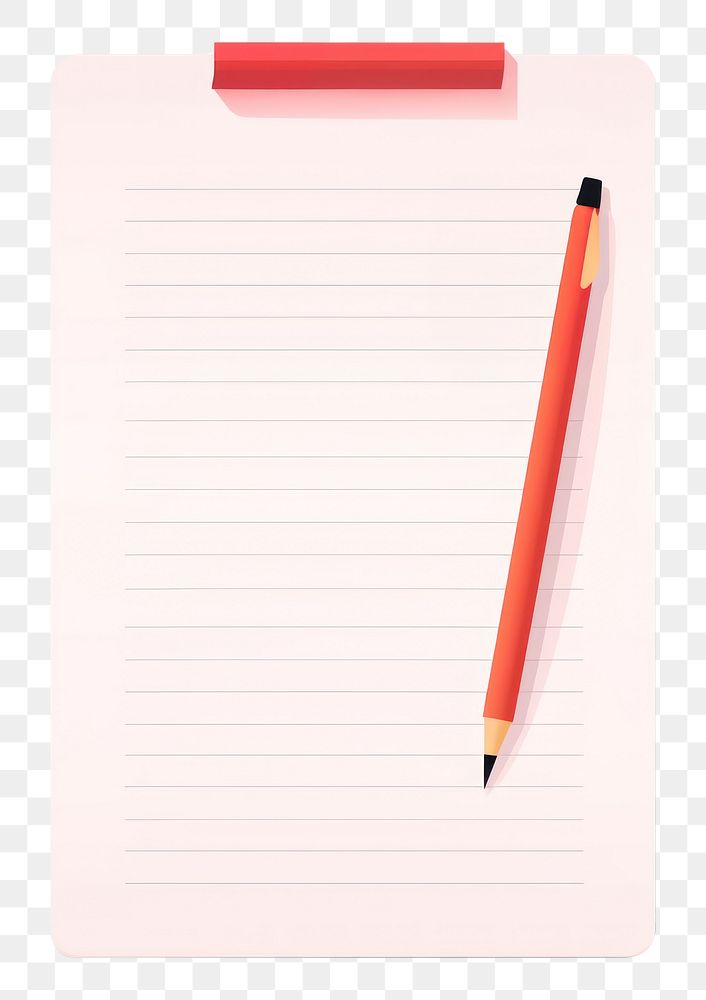 PNG A blanked notepad pencil text white background. AI generated Image by rawpixel.