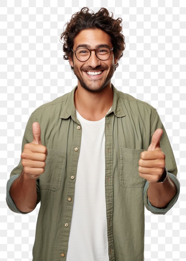 PNG Man makes an okay sign glasses finger smile. AI generated Image by rawpixel.