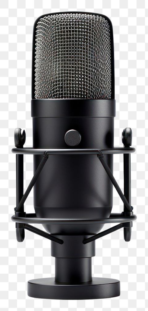 PNG A Black studio Microphone microphone black white background. AI generated Image by rawpixel.