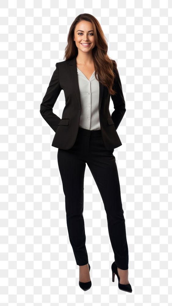 PNG A businesswoman standing confidently blazer jacket tuxedo. AI generated Image by rawpixel.