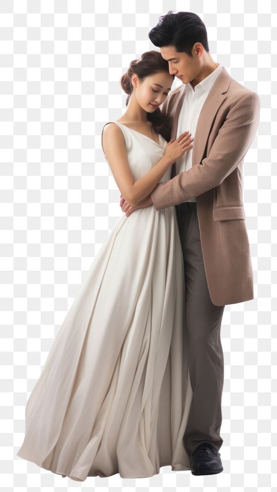 PNG A new married couple standing portrait fashion. AI generated Image by rawpixel.