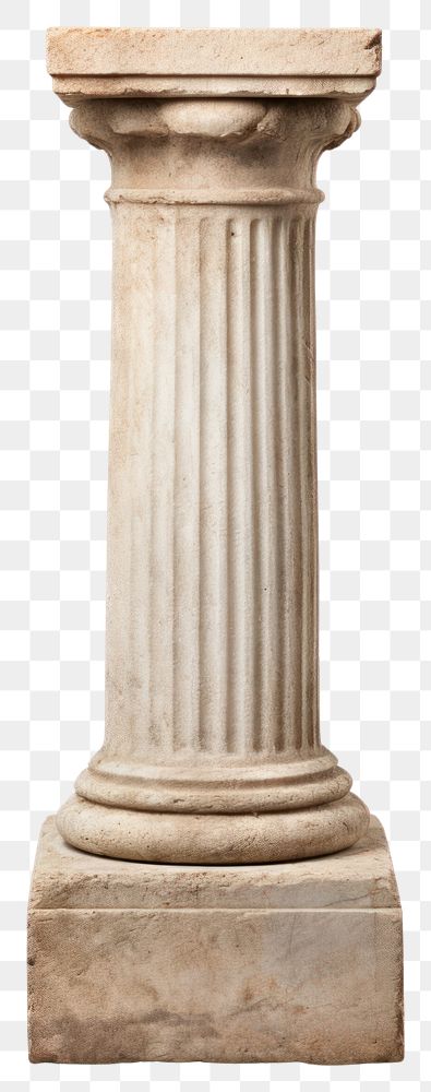 PNG A small architectural antique stone pillar column with pedestal architecture white background courthouse. AI generated…