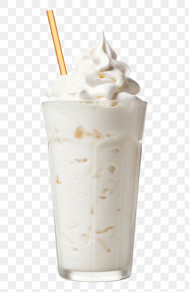 PNG  A whitemalt milkshake smoothie dessert cream. AI generated Image by rawpixel.