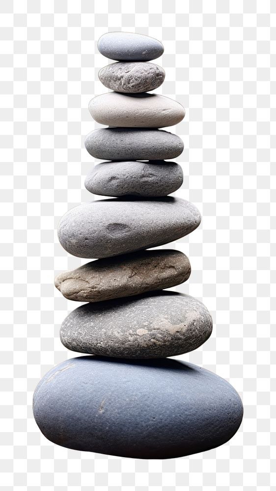 PNG  Spirituality healing gray stones Stacking pebble rock zen-like. AI generated Image by rawpixel.