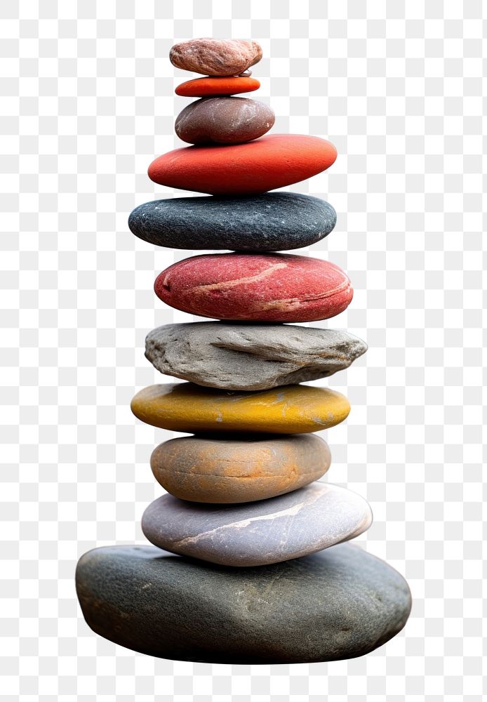 PNG  Spirituality healing stones stones Stacking pebble rock relaxation. AI generated Image by rawpixel.