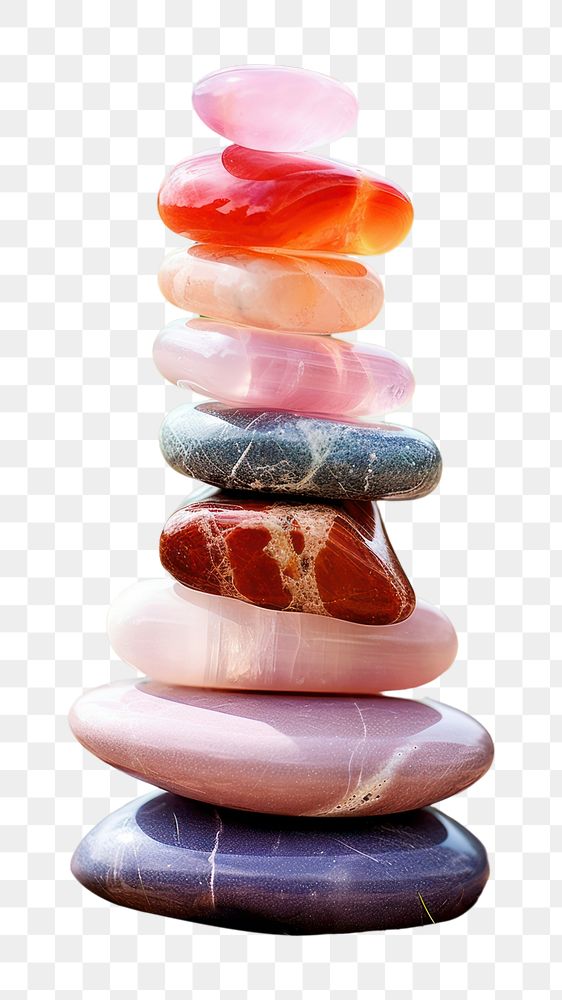 PNG  Spirituality healing stones stones Stacking pebble zen-like balance. AI generated Image by rawpixel.