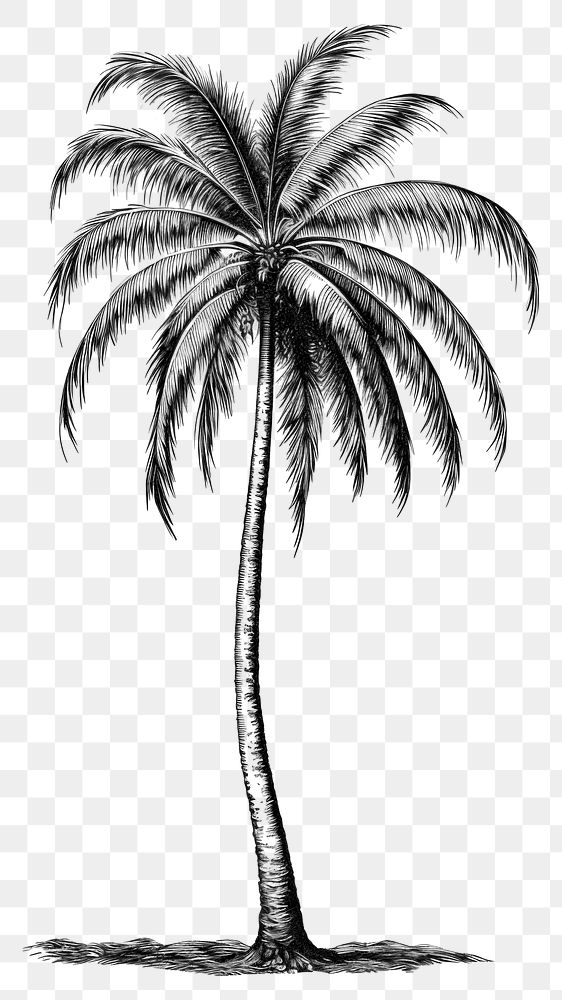 PNG A minimal coconut tree sketch drawing plant. AI generated Image by rawpixel.