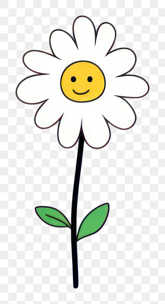 PNG Daisy cartoon flower plant. AI generated Image by rawpixel.