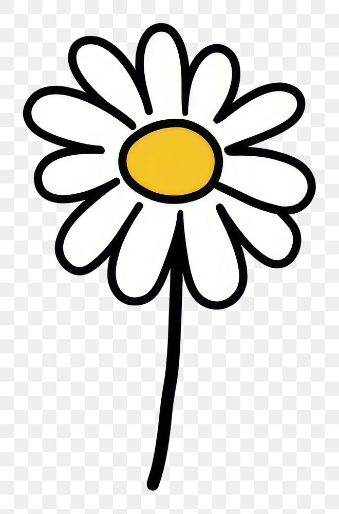 PNG Daisy cartoon flower plant. AI generated Image by rawpixel.