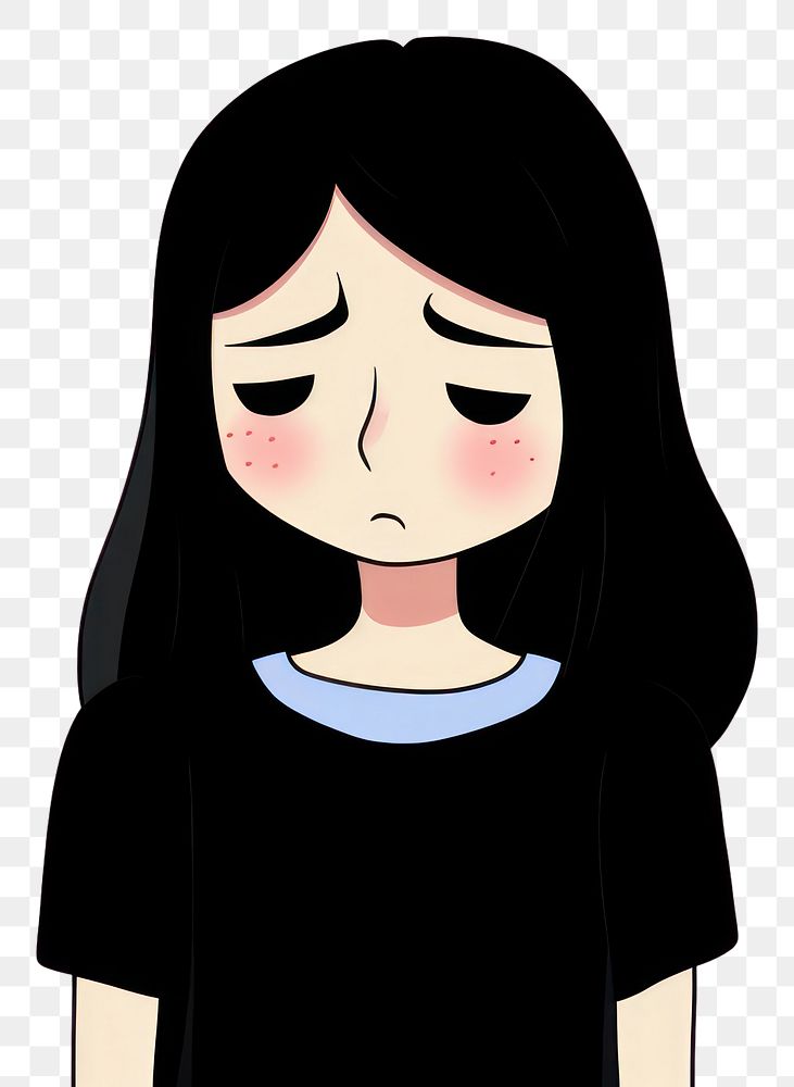 PNG Girl crying cartoon adult disappointment. AI generated Image by rawpixel.