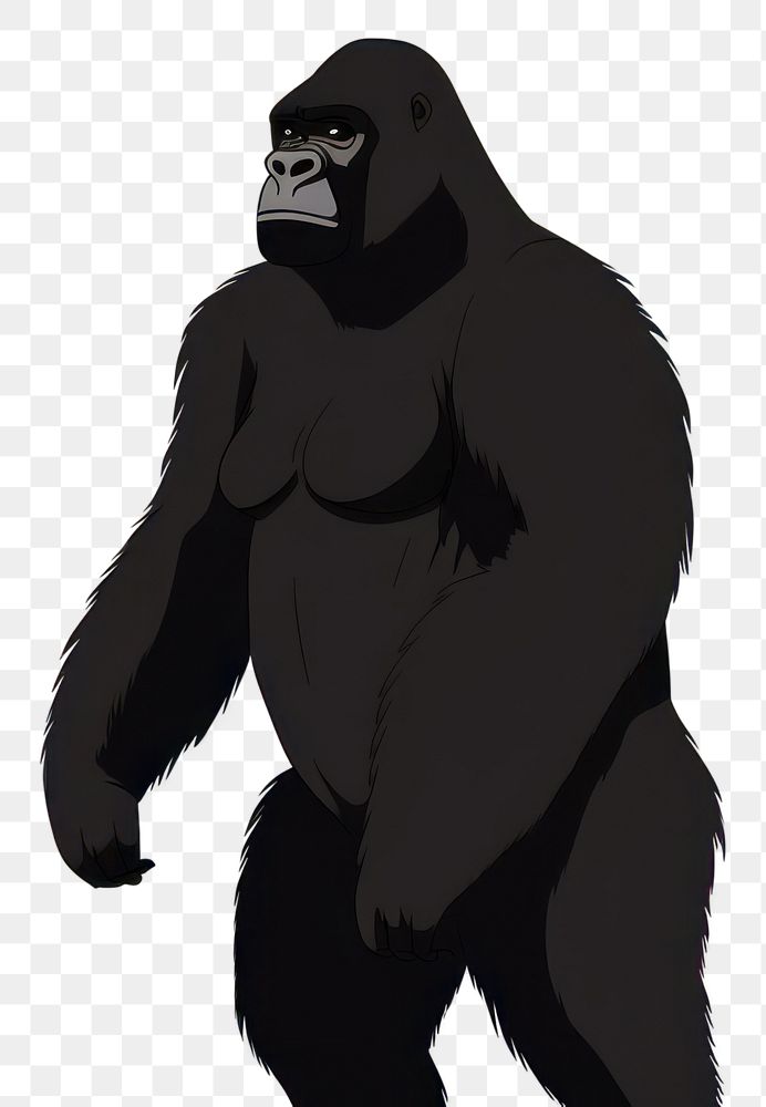 PNG Gorilla wildlife cartoon mammal. AI generated Image by rawpixel.