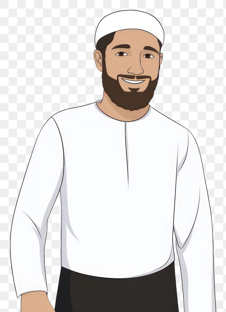 PNG Muslim man cartoon adult happiness. AI generated Image by rawpixel.