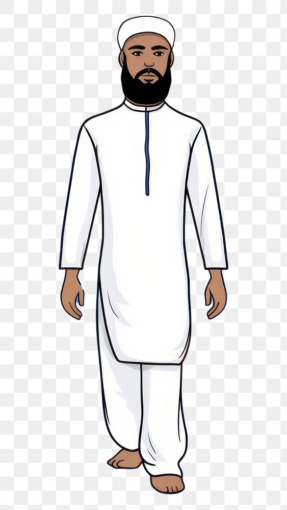 PNG Muslim man standing cartoon adult. AI generated Image by rawpixel.