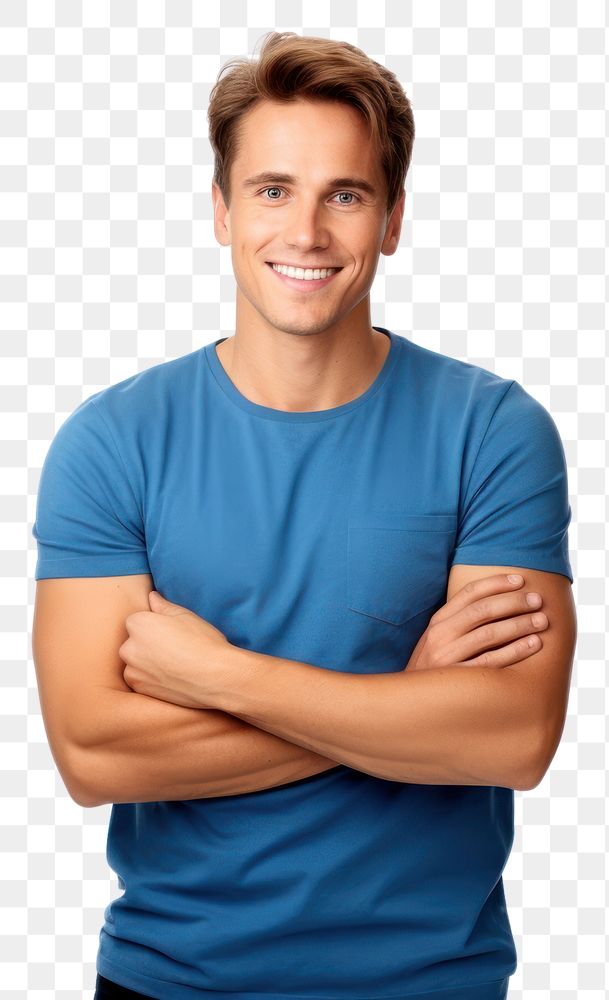 PNG  Smiling handsome young american man t-shirt standing portrait. AI generated Image by rawpixel.