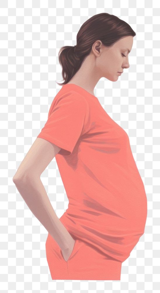 PNG Pregnant woman t-shirt sleeve adult. AI generated Image by rawpixel.