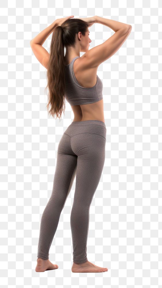 PNG Woman standing stretching yoga sports adult white background. AI generated Image by rawpixel.