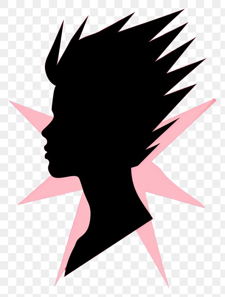 PNG Girl power silhouette creativity headshot. AI generated Image by rawpixel.