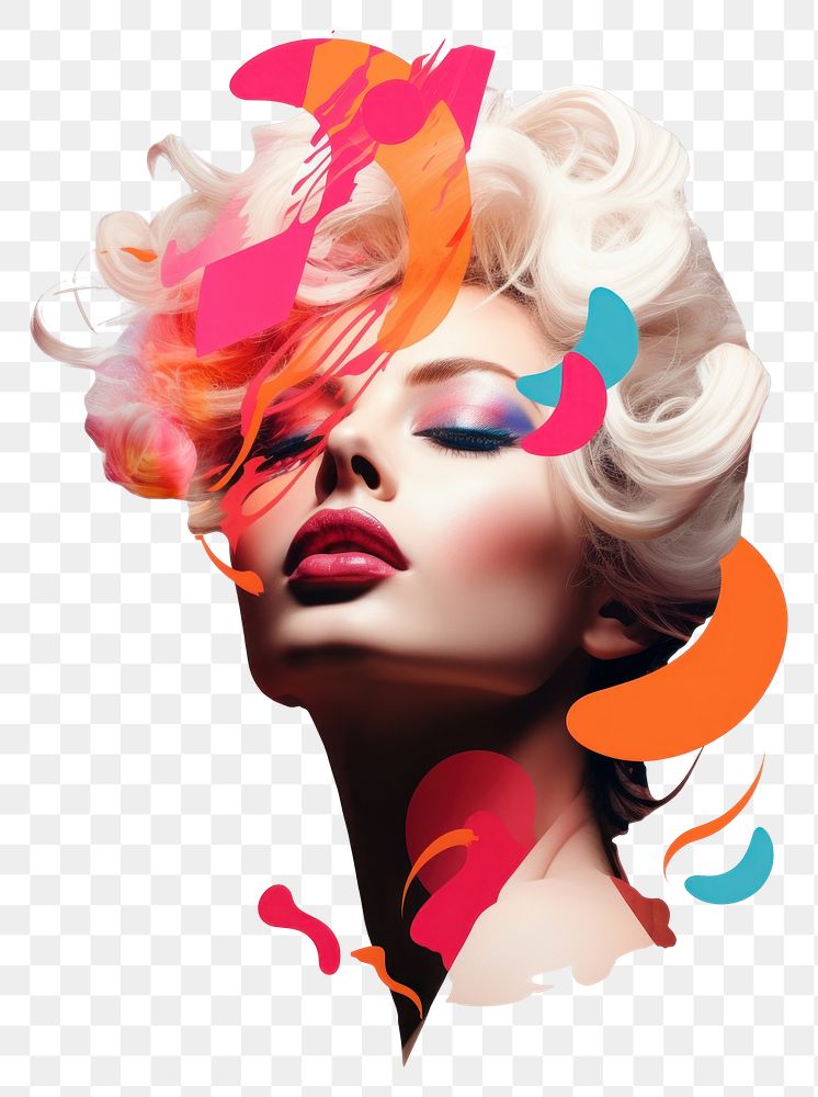 PNG Girl power lipstick portrait graphics. AI generated Image by rawpixel.