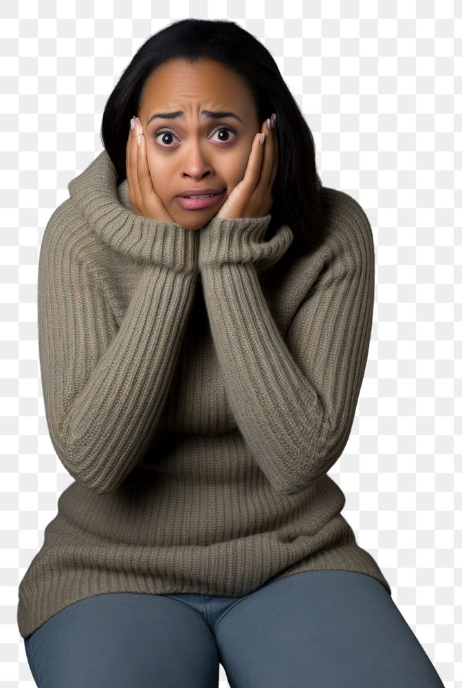 PNG  Black woman portrait sweater photo. AI generated Image by rawpixel.