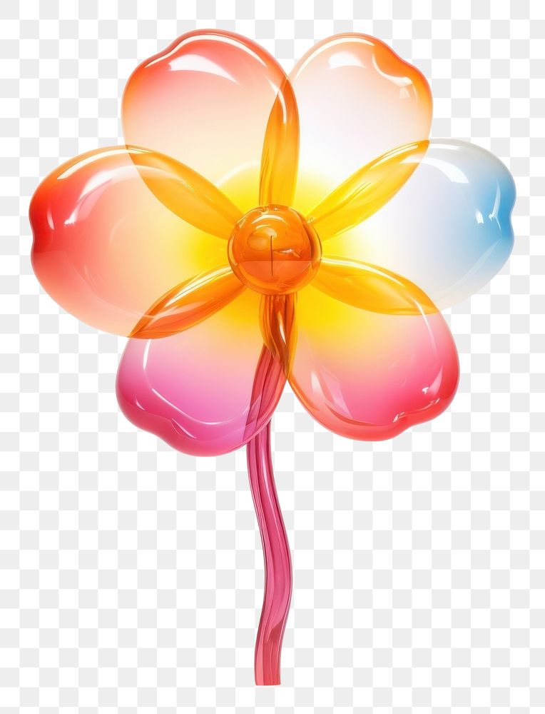 PNG Flower with stem sweets shape white background. 