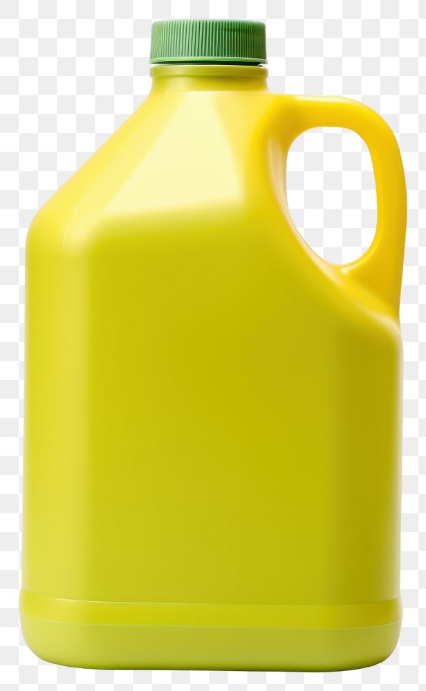PNG Small matte plastic green gallon jug with yellow cap white background refreshment container. AI generated Image by…