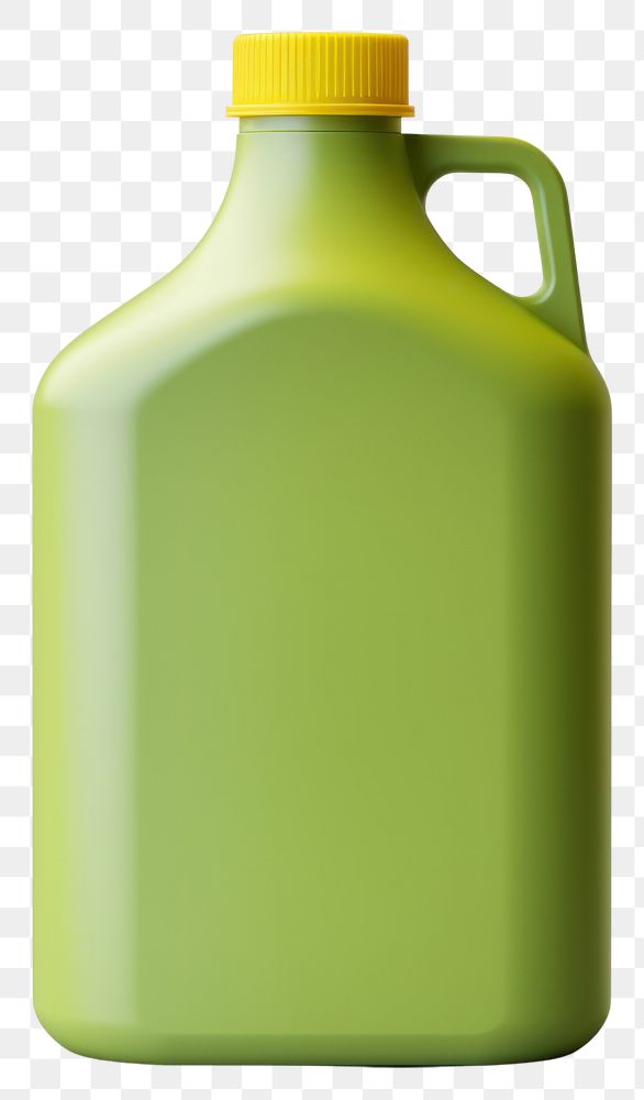 PNG Small matte plastic green gallon jug with yellow cap bottle white background refreshment. AI generated Image by rawpixel.