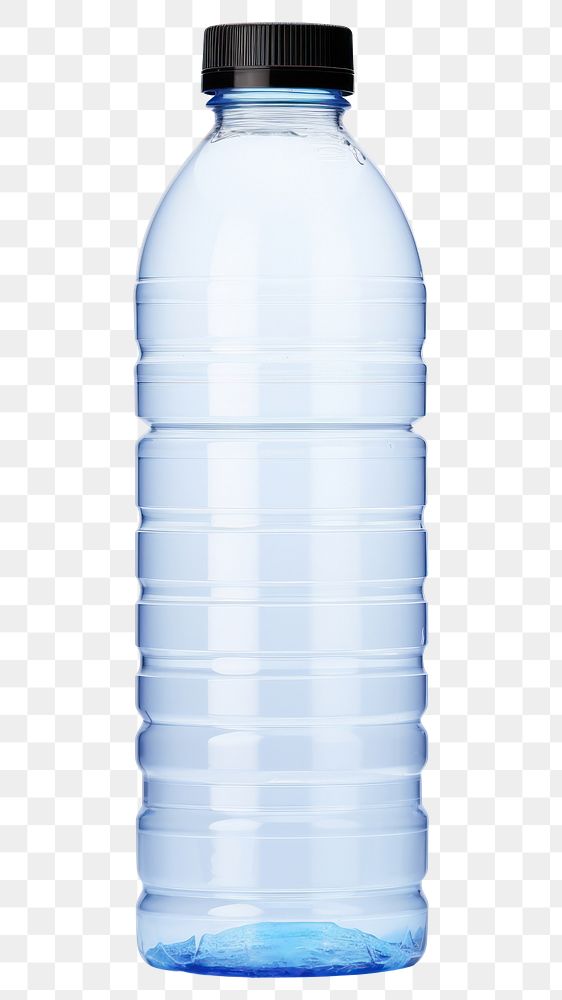 PNG Water bottle with blue label plastic white background refreshment. AI generated Image by rawpixel.