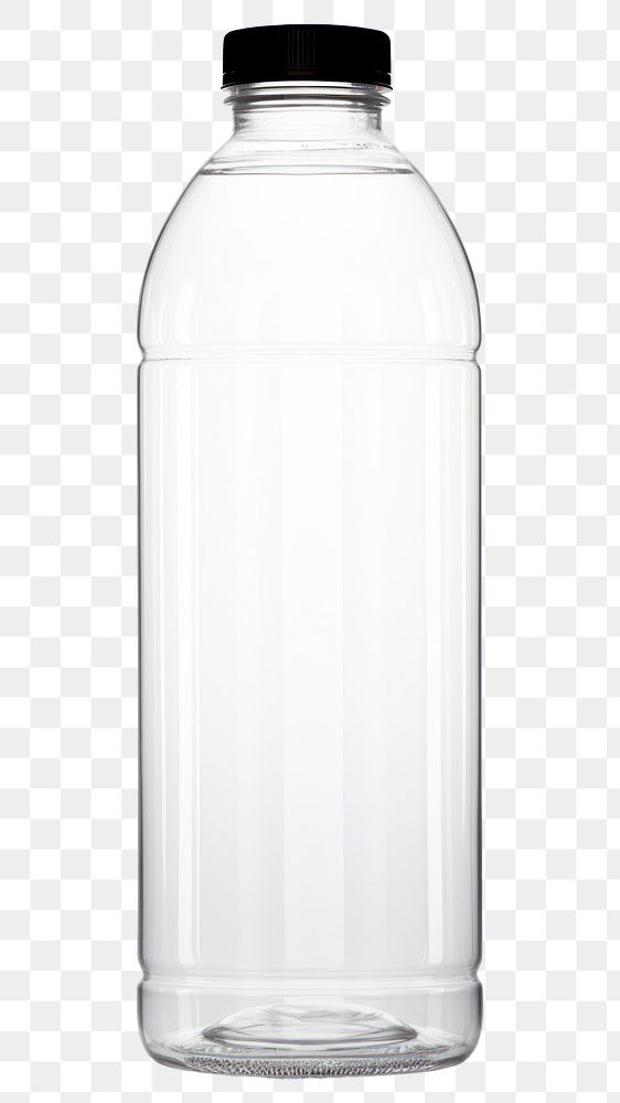 PNG Water bottle no cap glass white background refreshment. AI generated Image by rawpixel.