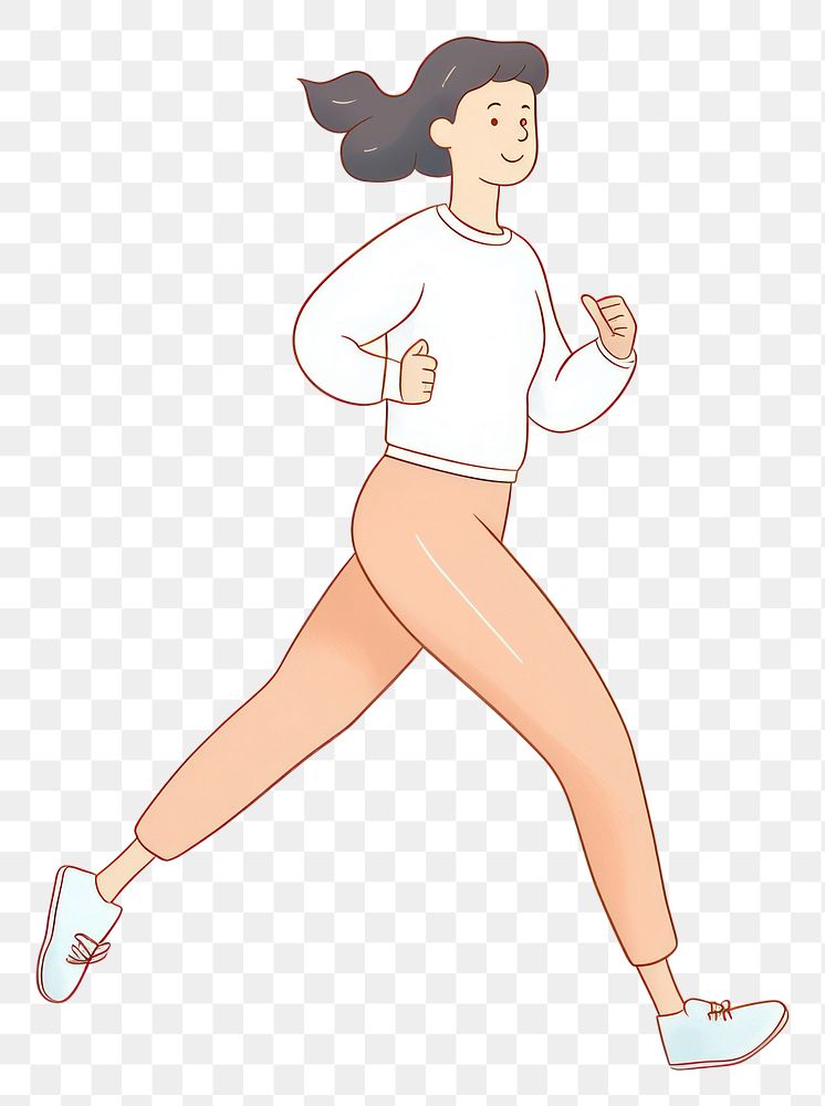 PNG Women go jogging cartoon drawing sketch. AI generated Image by rawpixel.