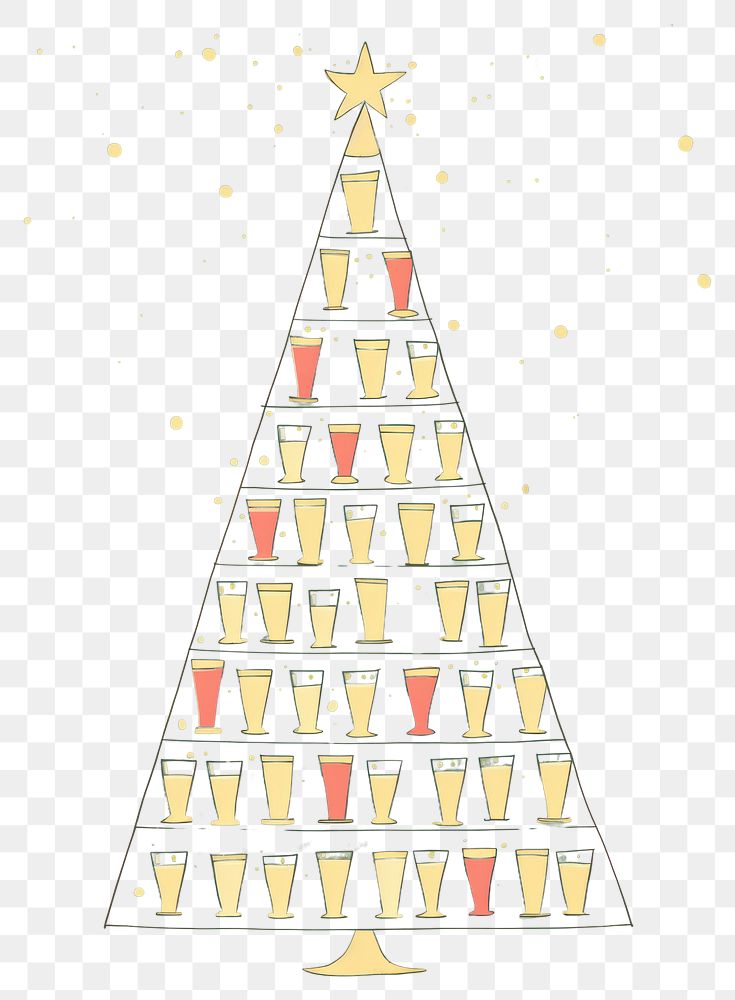 PNG Stack of champagne glasses christmas tree christmas tree. AI generated Image by rawpixel.