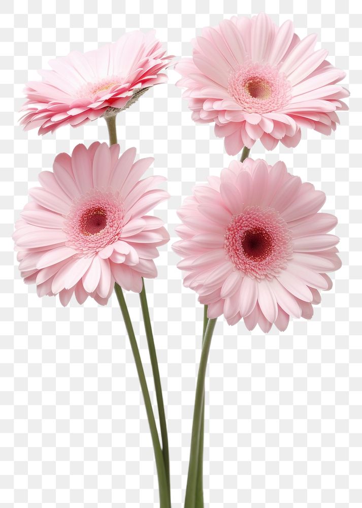 PNG Light pink 5 gerberas flower petal daisy. AI generated Image by rawpixel.