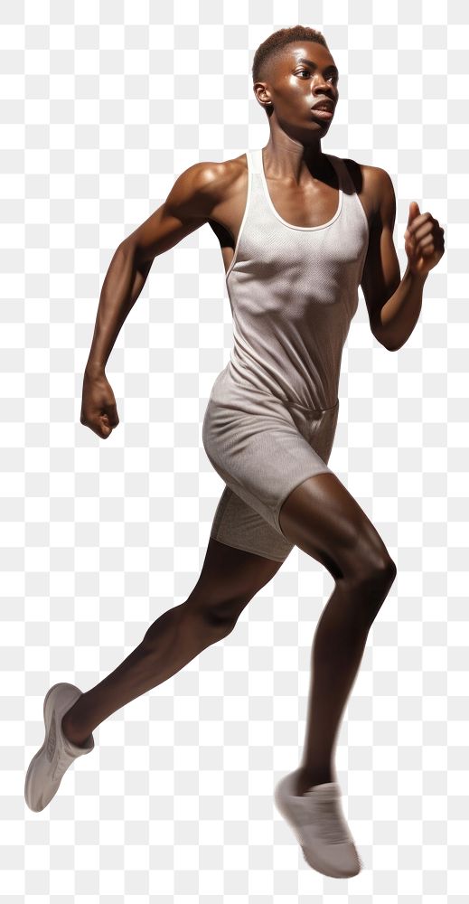 PNG African american running jogging dancing adult. AI generated Image by rawpixel.