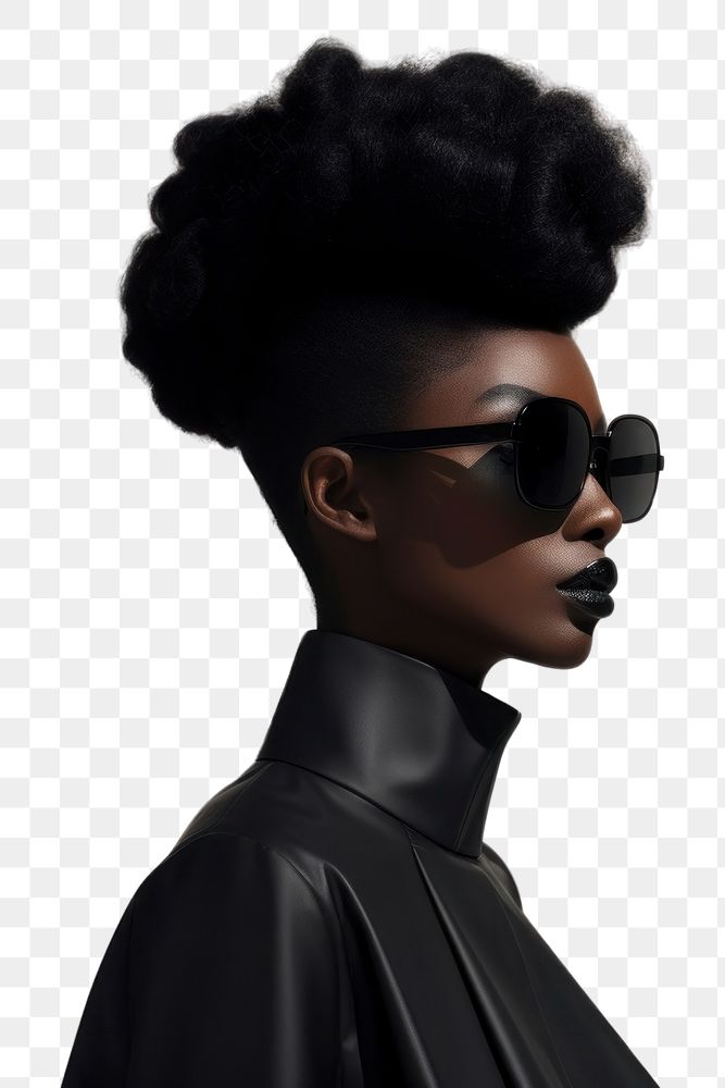 PNG Black woman sunglasses portrait fashion. AI generated Image by rawpixel.