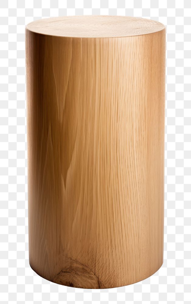 PNG Oak wood cylinder furniture white background simplicity. AI generated Image by rawpixel.