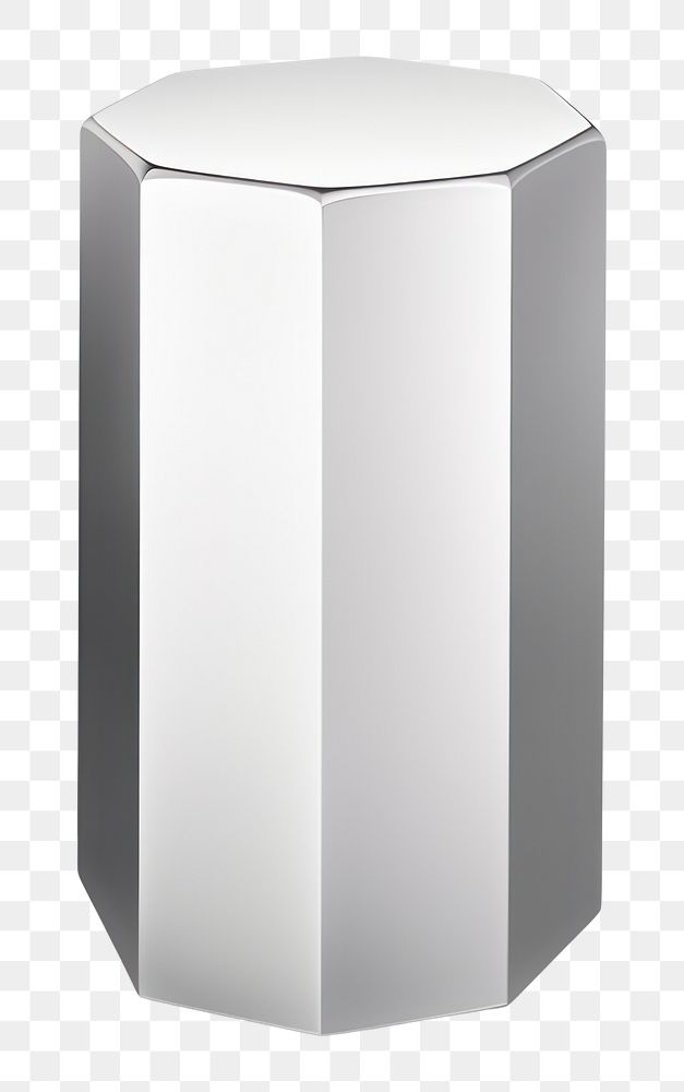 PNG Pentagonal aluminium cylinder white white background. AI generated Image by rawpixel.