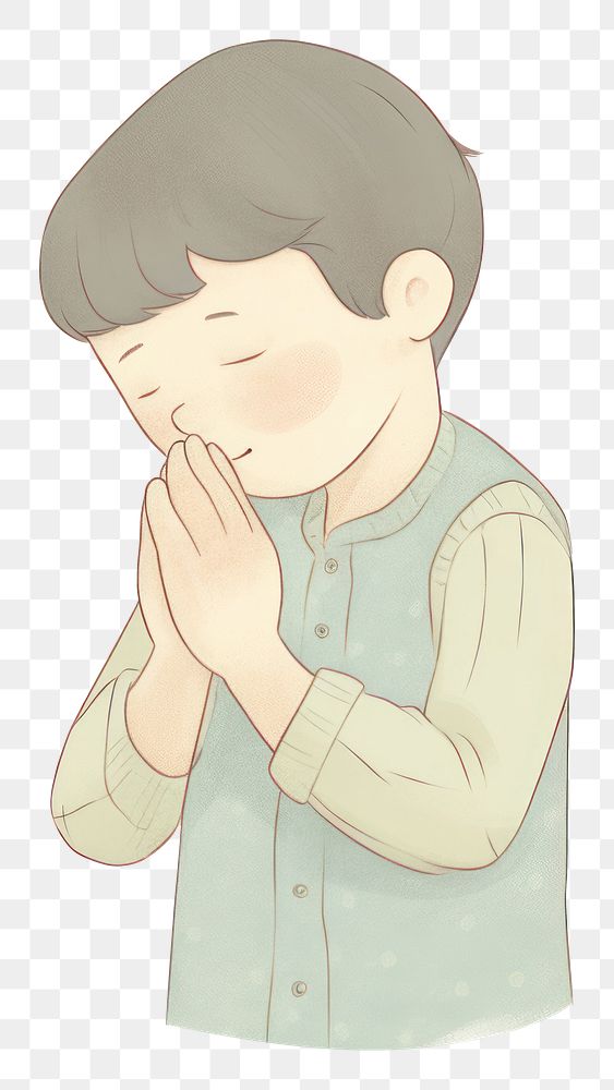 PNG Boy praying drawing sketch disappointment. AI generated Image by rawpixel.
