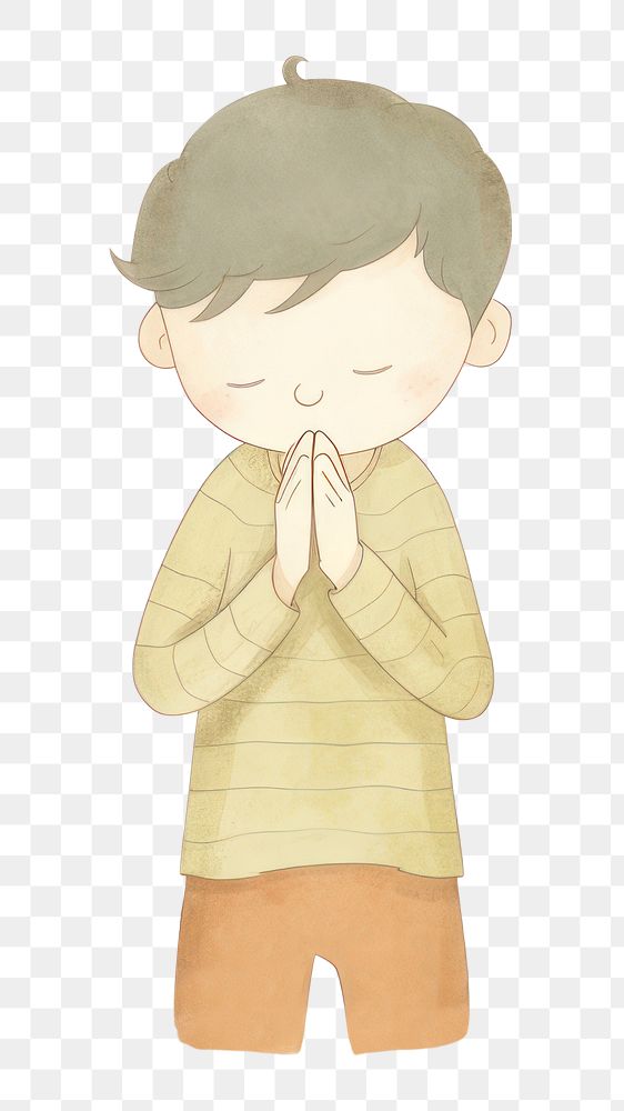 PNG Boy praying drawing sketch white background. AI generated Image by rawpixel.