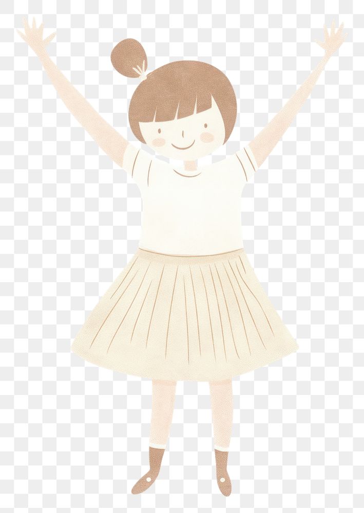 PNG Girl cheerleader dancing ballet child white background. AI generated Image by rawpixel.