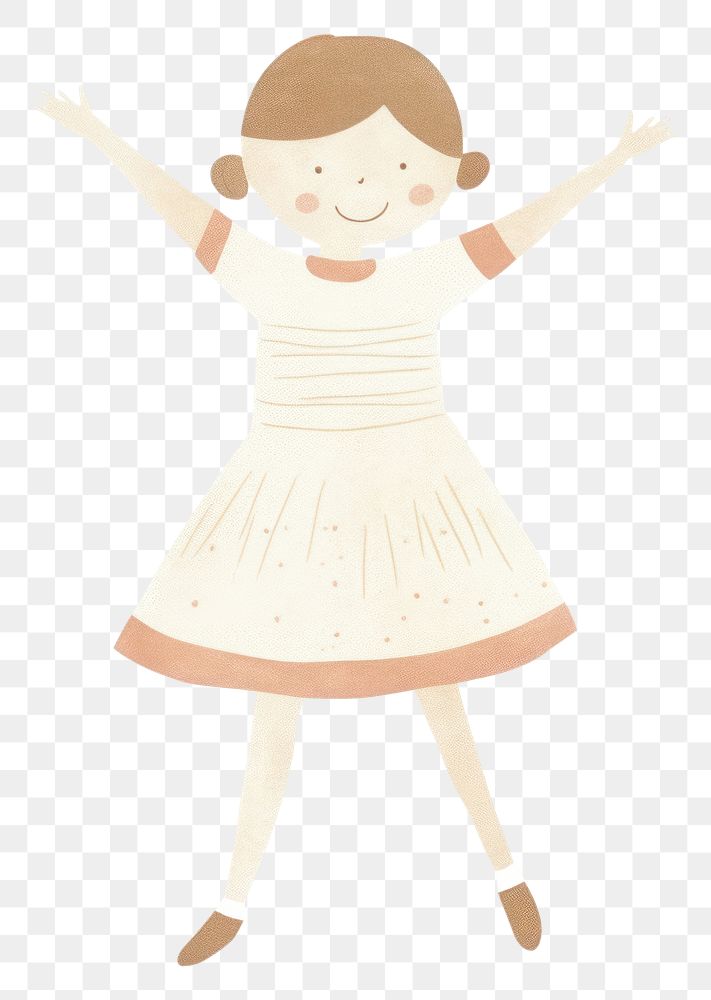 PNG Girl cheerleader dancing child art white background. AI generated Image by rawpixel.